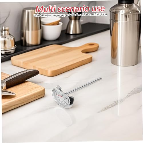 Miniatura 5 de Termómetro de acero inoxidable para freír profundo con soporte Medidor de temperatura preciso para cocinar, hornear y freír, amplio rango de