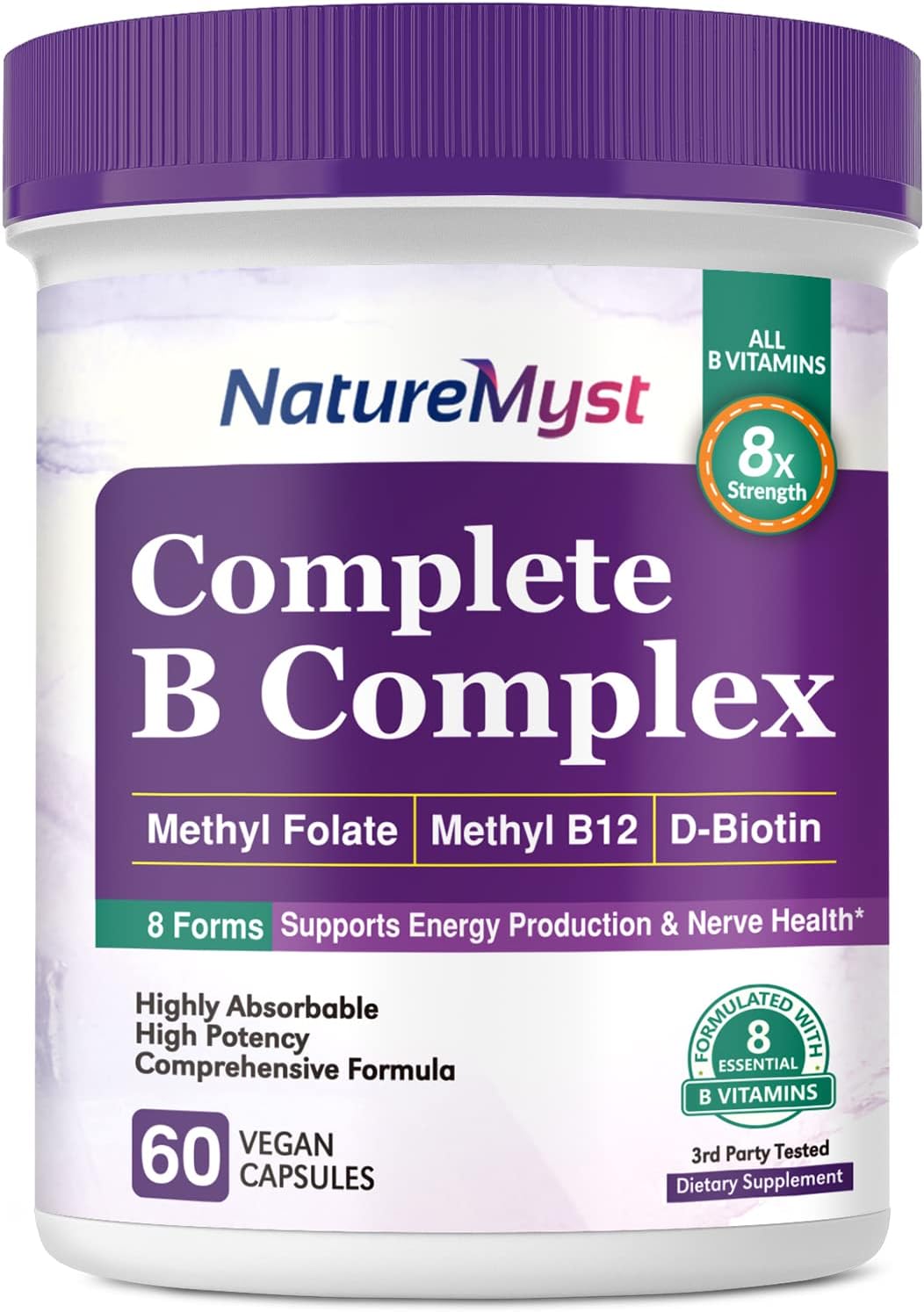 NatureMyst Complete B Complex, All 8 B Vitamins, with