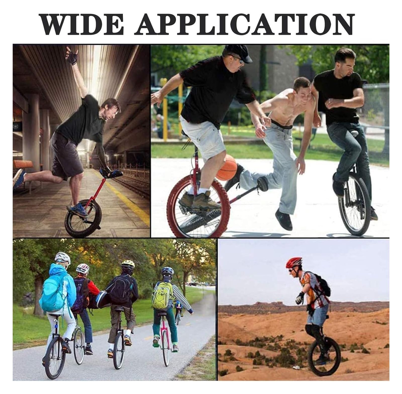Monocycle, Pneus antidérapants réglables de 18 Pouces for l'extérieur, avec Support Rangement Robuste