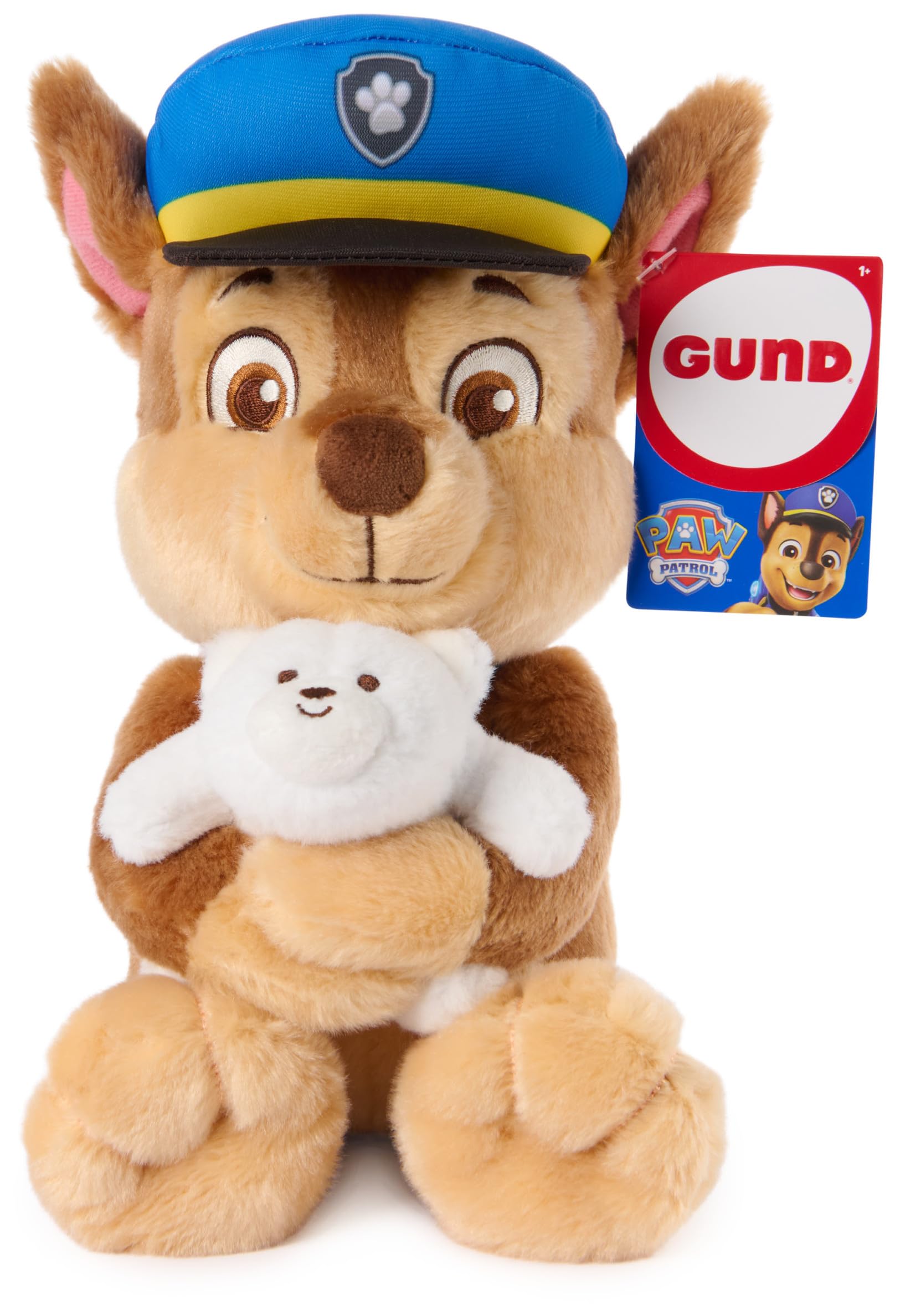 Paw Patrol GUND Chase with Snuffles Teddy Bear, Official Chase Plush Toy, Dog Stuffed Animal for Ages 1 and Up, 24cm