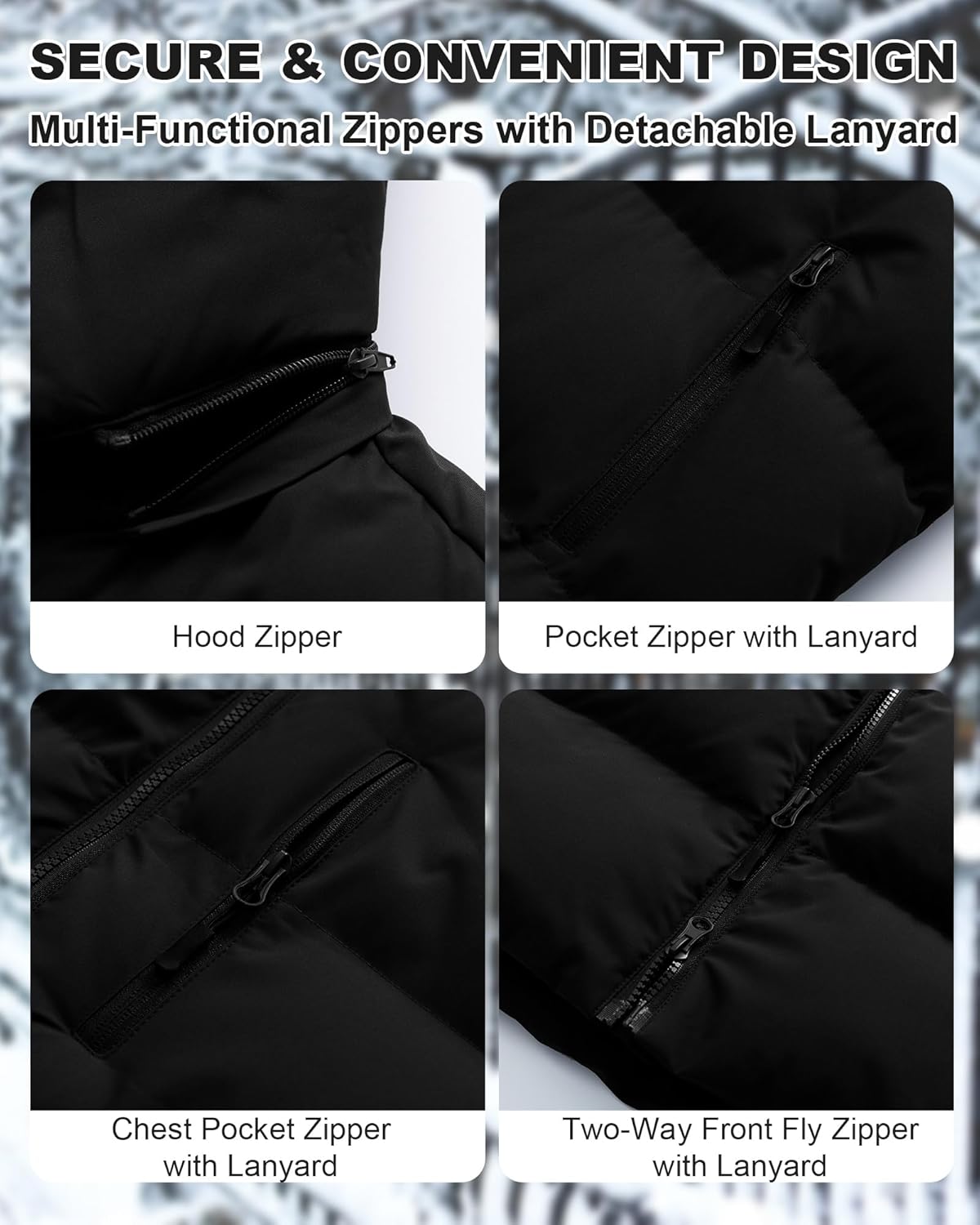 Men's Winter Coat Extra Long Puffer Jacket Waterproof Thicken Parka Insulated Outerwear with Removable Hood - Image 6