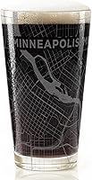 Vista 87 de ALBUQUERQUE NEW MEXICO Engraved City Street Map Beer Pint Glass Perfect Drinking Gift Idea & Unique Decor!