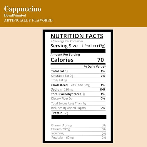Miniatura 2 de Nutmeg State Nutrition - Cappuccino alto en proteínas - Bajo en carbohidratos, apto para dieta cetogénica, mezcla de bebida caliente instantánea con