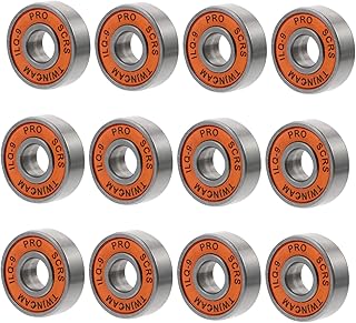 Kisangel Consequência Rolamentos De 12 Peças Acessórios Para Scooters Rolamentos De Metal Placa Deslizante Rolamentos De De Metal Rolamentos Lisos De Aço Rolamentos Lisos Skate