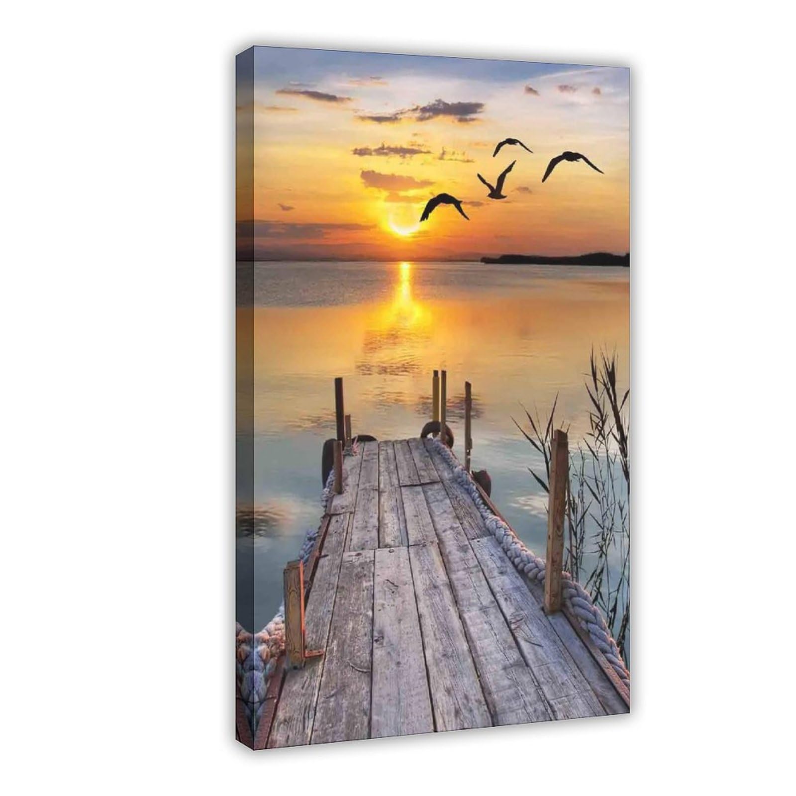 Bareronor Sunset And Sea View Posters Canvas Poster Bedroom Decor Landscape Office Room Decor Gift 12" L X 18" W