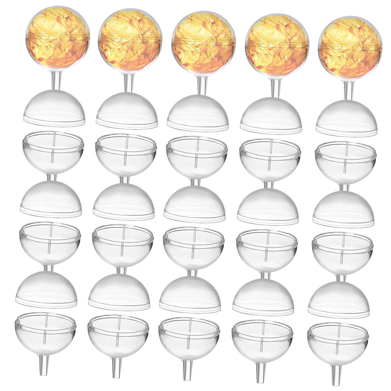 Lot de 80 Supports d'emballage pour Bouquet de Chocolat en Acrylique, Accessoires Créatifs pour Emballage Individuel de Bonbons, pour Anniversaires et Saint-Valentin