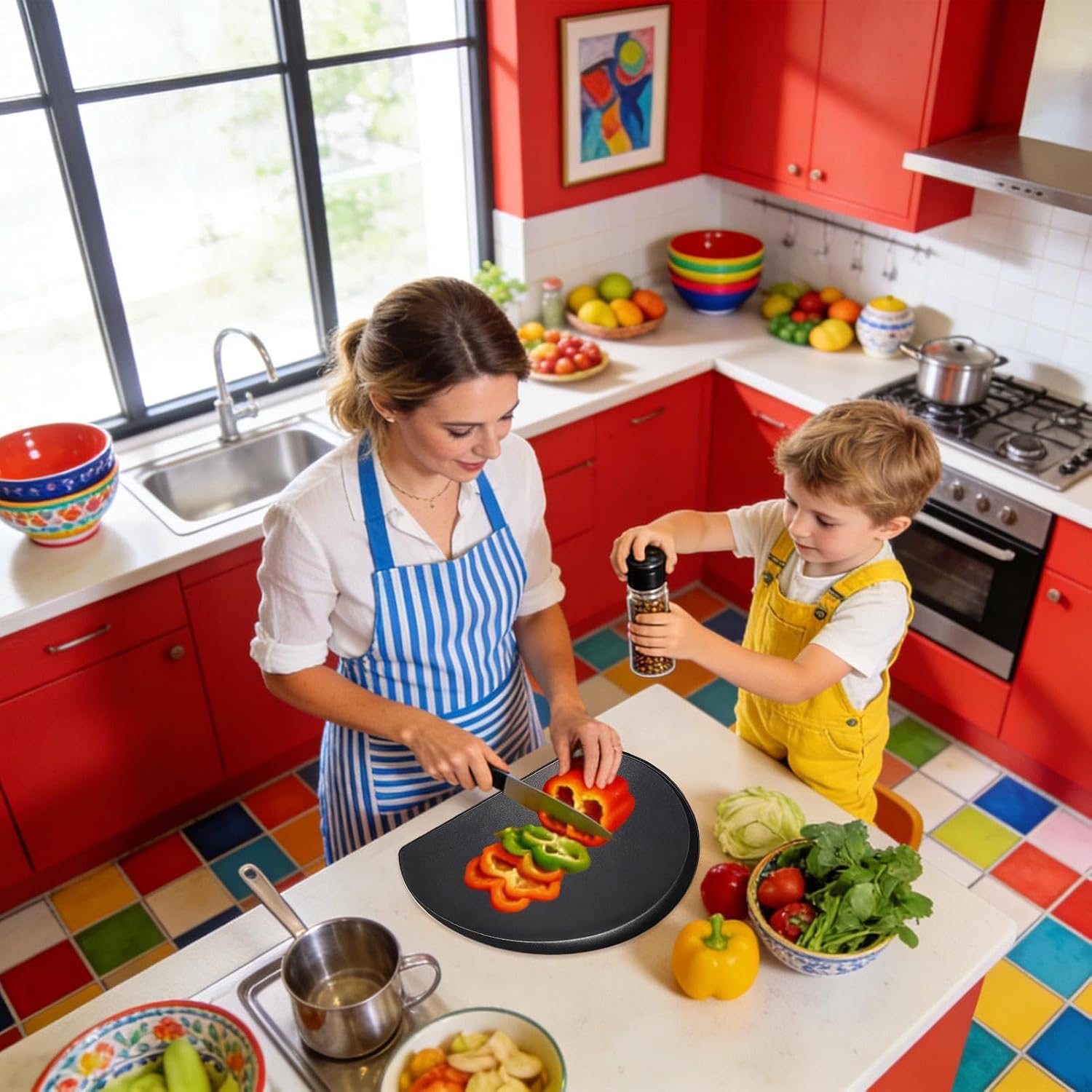 Cutting Mats for Kitchen Semi-Circular Mat for Kneading