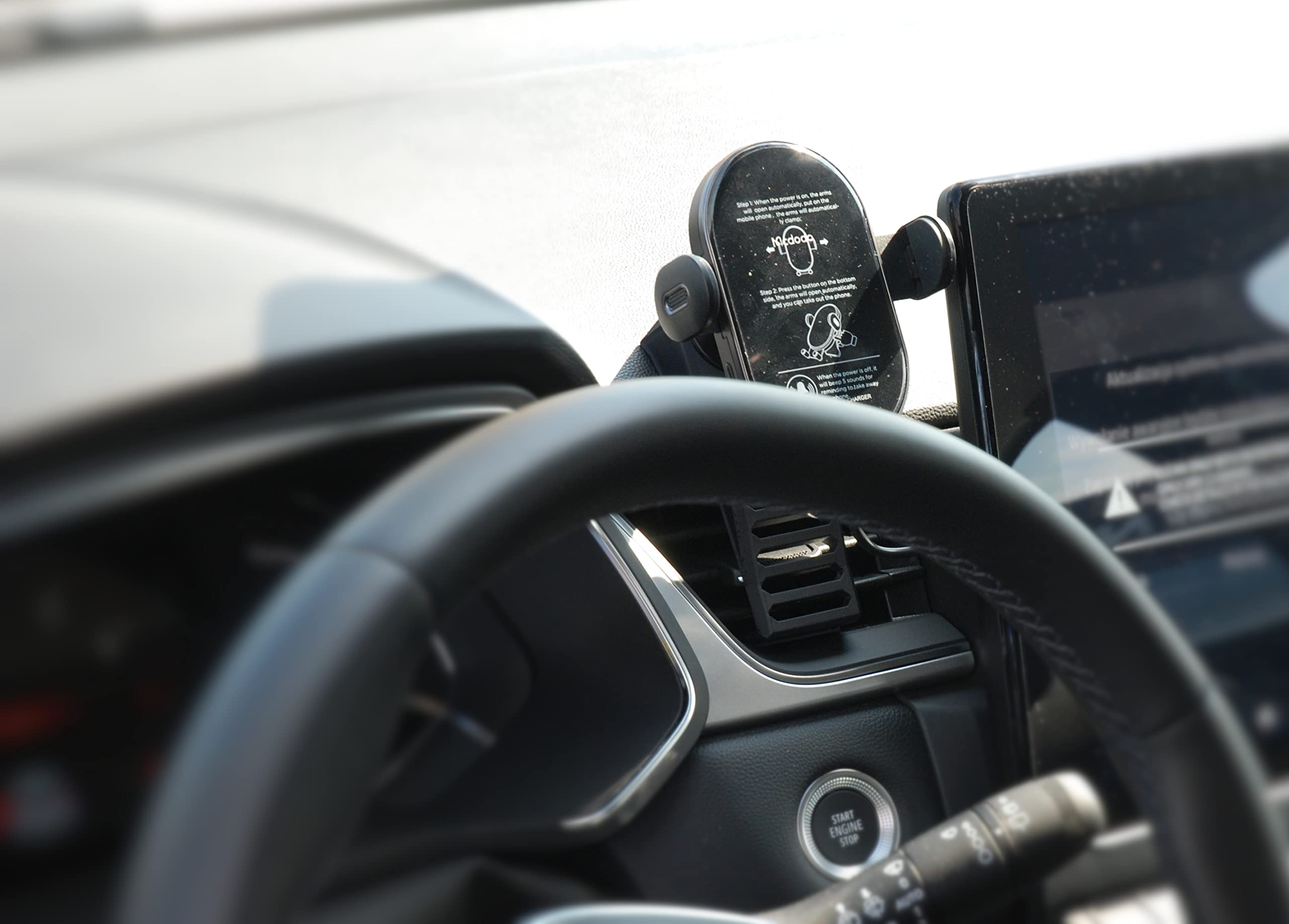 Supporto per Cellulare da 15W, con funzione di ricarica induttiva, Porta Cellulare Compatibile con Renault Captur 2 II, senza fili