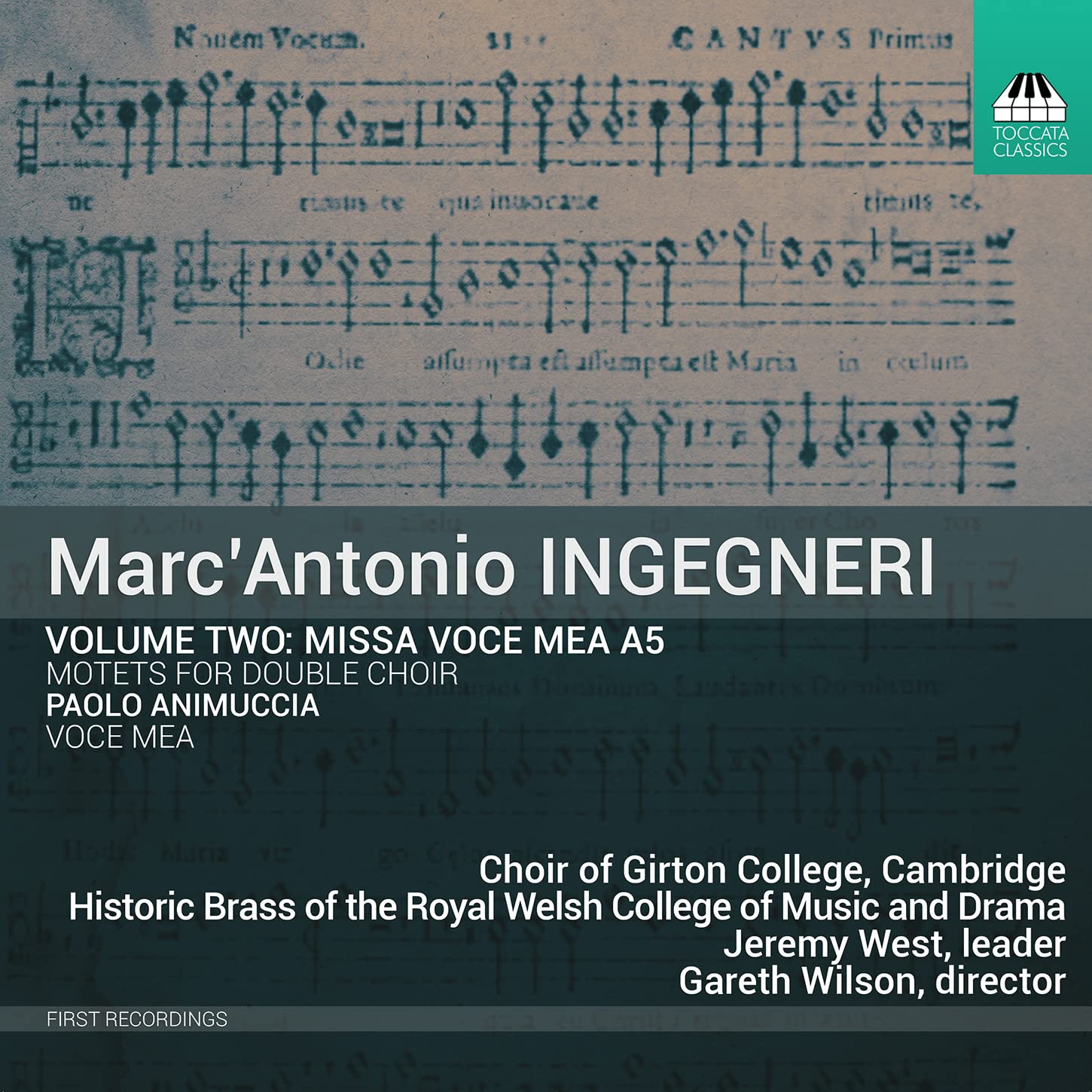 Marc Antonio Ingegneri: Missa Voce Mea A5, Motets for double choir, Vol. 2