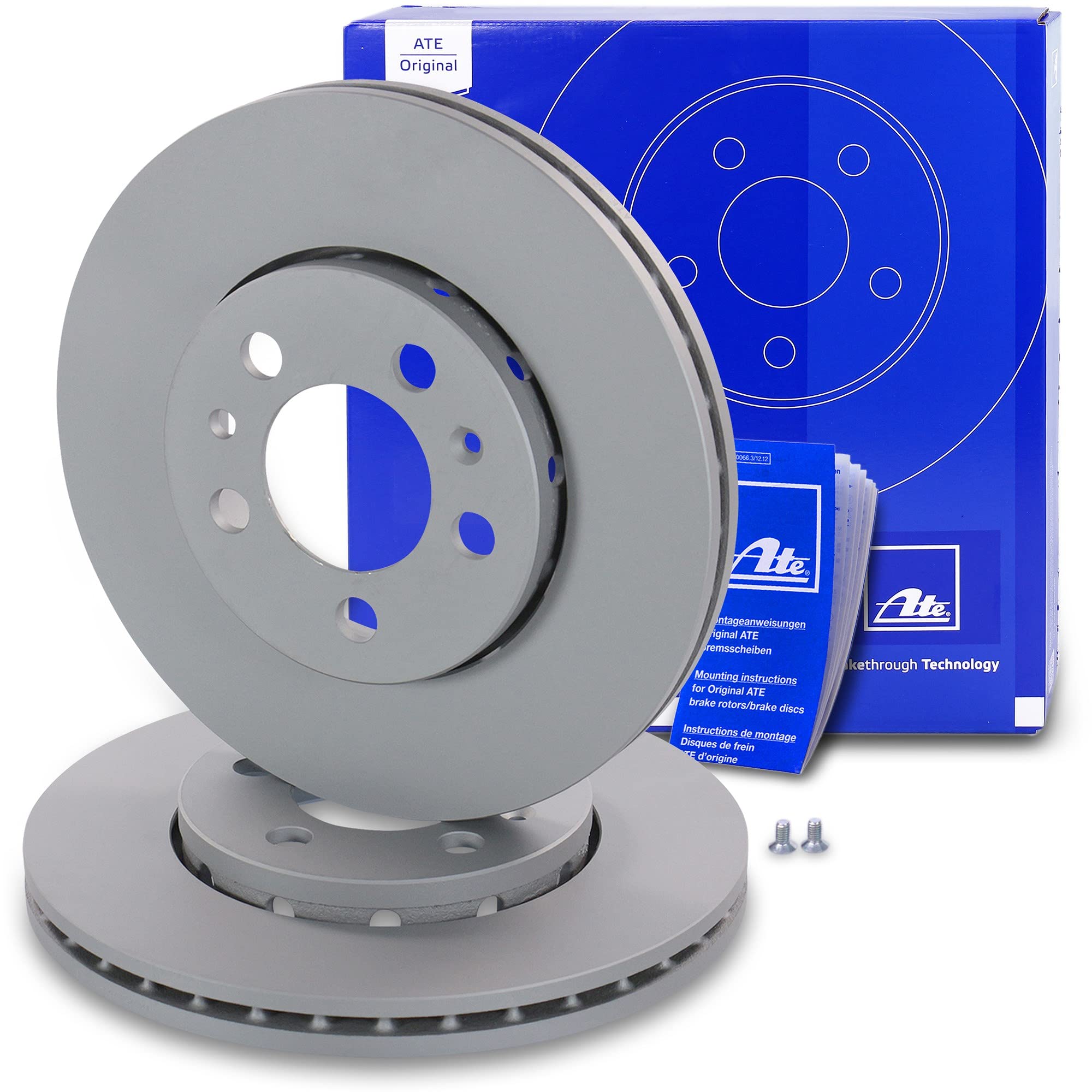 ATE Set di freni +dischi freno anteriori ¯ 256mm ventilati +posteriori ¯ 230mm pieni e pastiglie freno anteriori +posteriori Compatibile con AUDI A2, A3, SKODA FABIA, OCTAVIA, VW GOLF, POLO