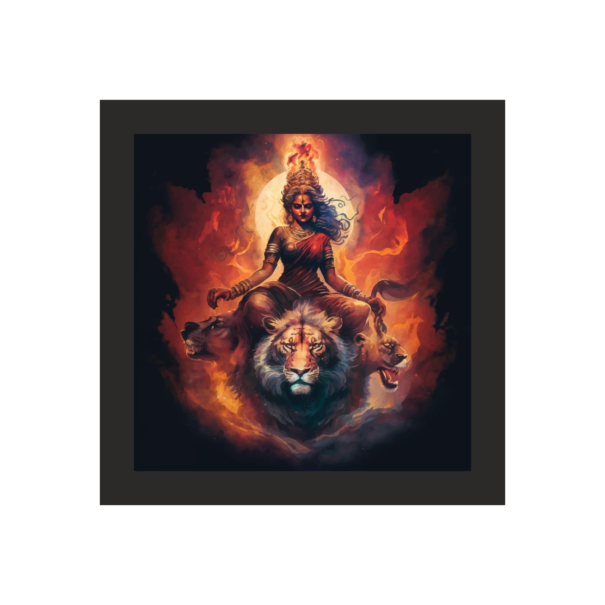 Maa Durga Riding Lions Wall Art