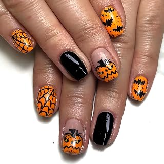 24 Stück Press On Nails Halloween, Halloween Nägel, Fake Nails(h