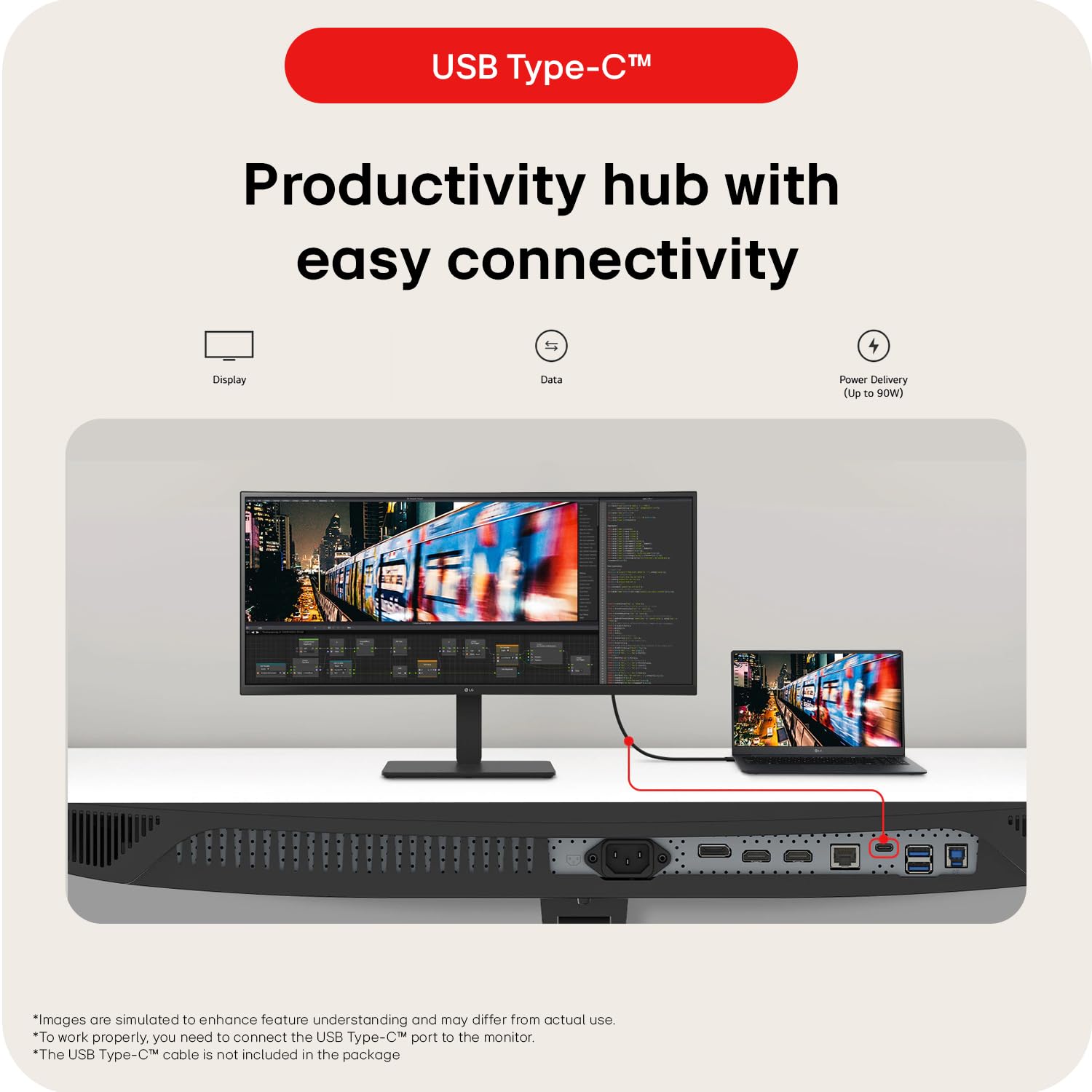 LG 34BA75QE Smartchoice 86.72 cm (34 Inch) UltraWide WQHD (3440x1440) IPS Curved Monitor, Anti-Glare, sRGB 99%, Dual Controller, HDMI X 2, DP, USB-C (PD 90W), Speakers, Tilt/Height/Swivel Adjustable — Amazon image 8