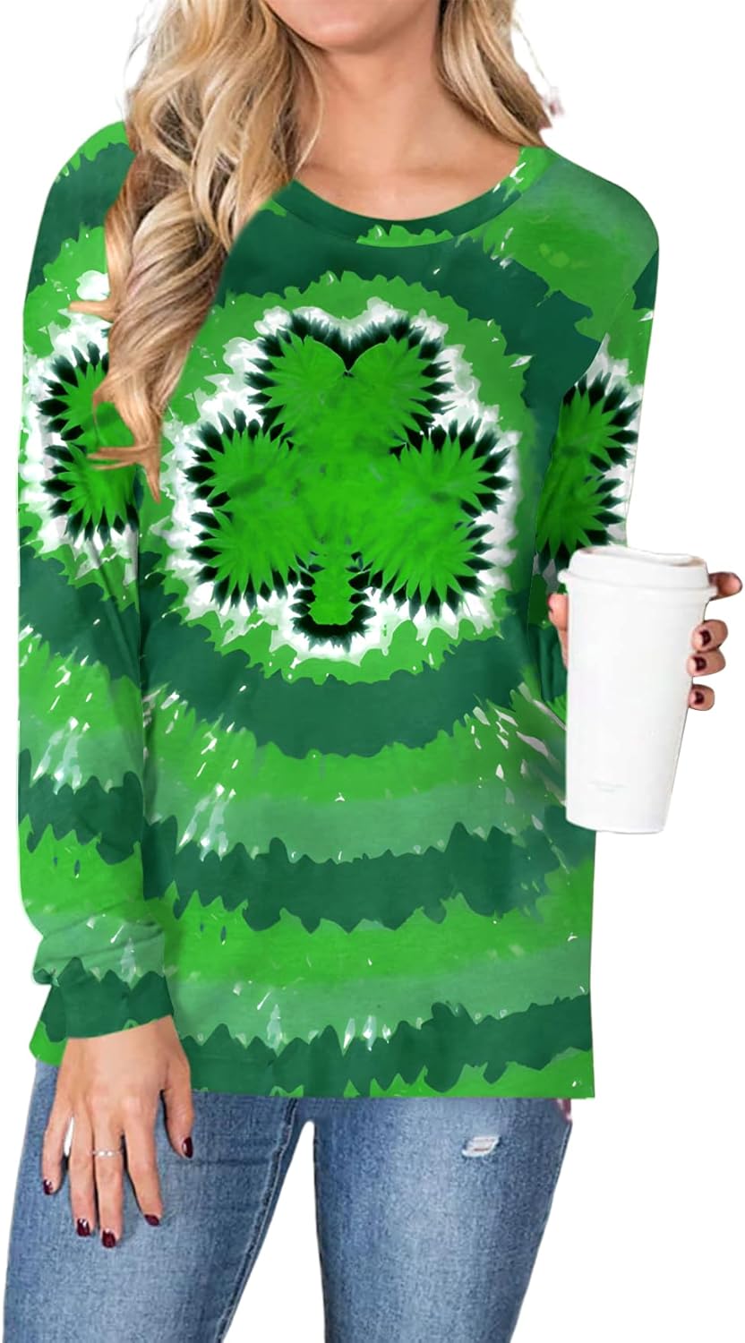 St. Patricks Day Shirts for Women: Irish Shamrock T Shirt Clovers St Patrick's Day Long Sleeve Tops - Image 4
