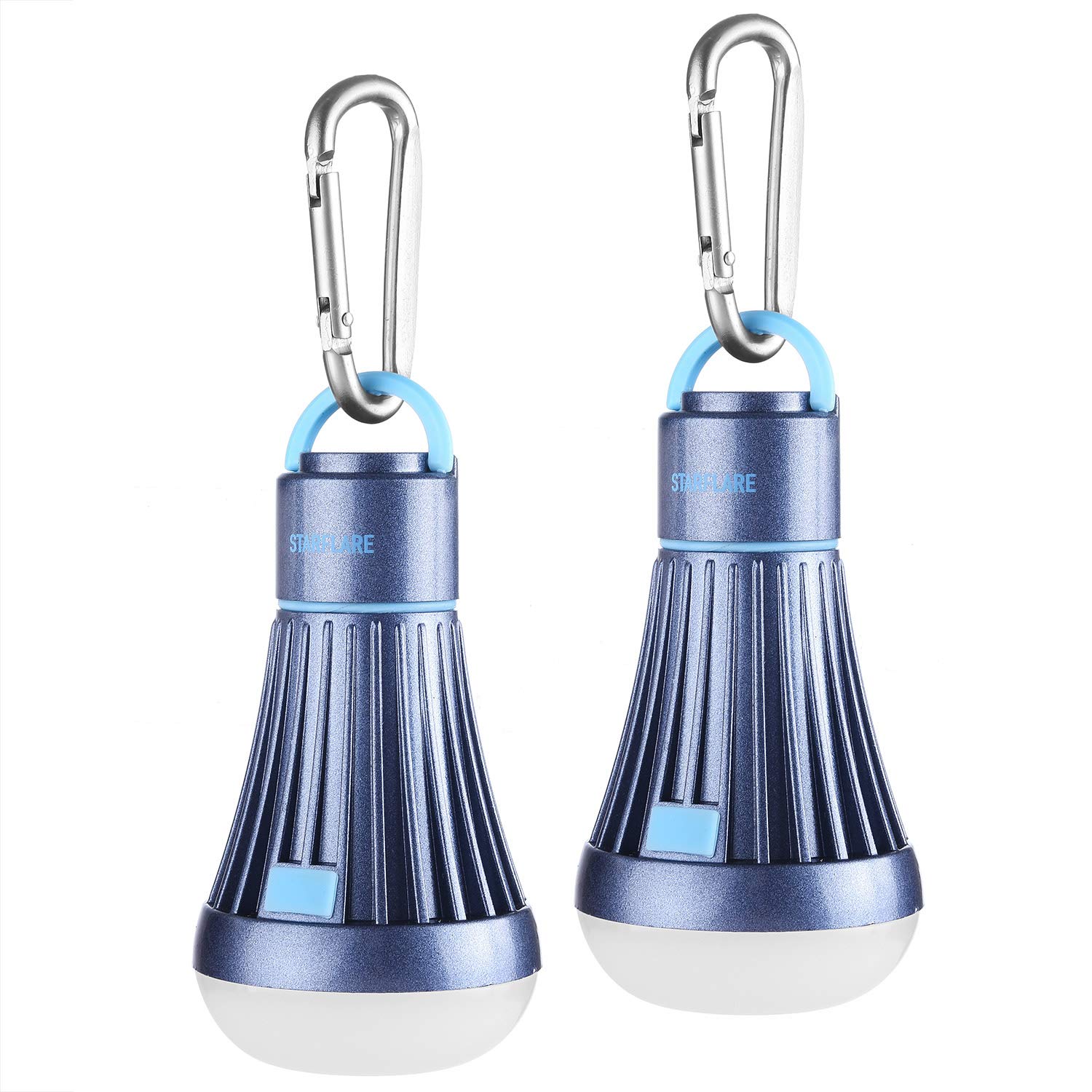 StarFlare 2 Pack LED Lantern Tent Camp Light Bulb for Camping Hiking Fishing Emergency Lights, Battery Powered (Grey)