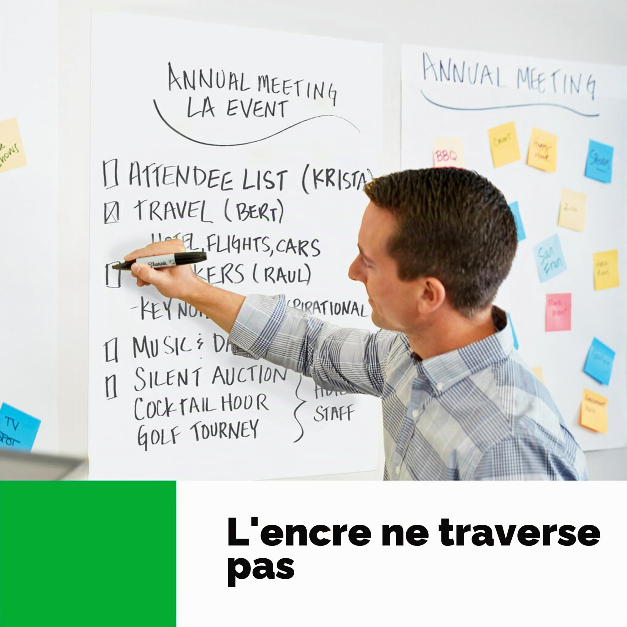 Post-it Super Sticky Meeting Charts, Recyclé, 2 Blocs, 30 Feuilles par Bloc, 63;5 cm x 76;2 cm, Couleur Blanche - Paperboard Adhésif Repositionnable pour Réunions et Sessions de Brainstorming