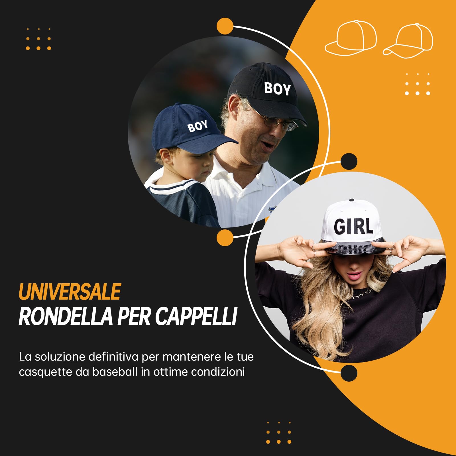 Lavaggio Cappello da Baseball, Rondella per Cappelli – Pulitore per Cappelli da Baseball per Lavatrice e Lavastoviglie – Supporto per Cappelli, Forma e Protettore con Rack per Lavaggio