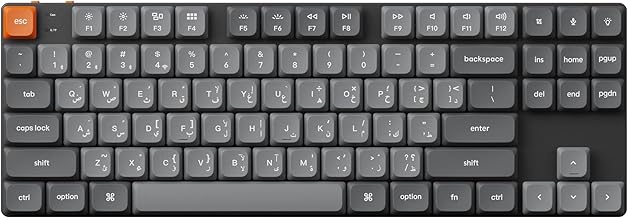 K1 Max QMK/VIA Low‑Profile 80% Wireless Mechanical Keyboard - 2.4GHz/BT 5.1/Wired, RGB or White LED, Hot‑Swappable (Arab‑English Layout), Slim Gateron Switches