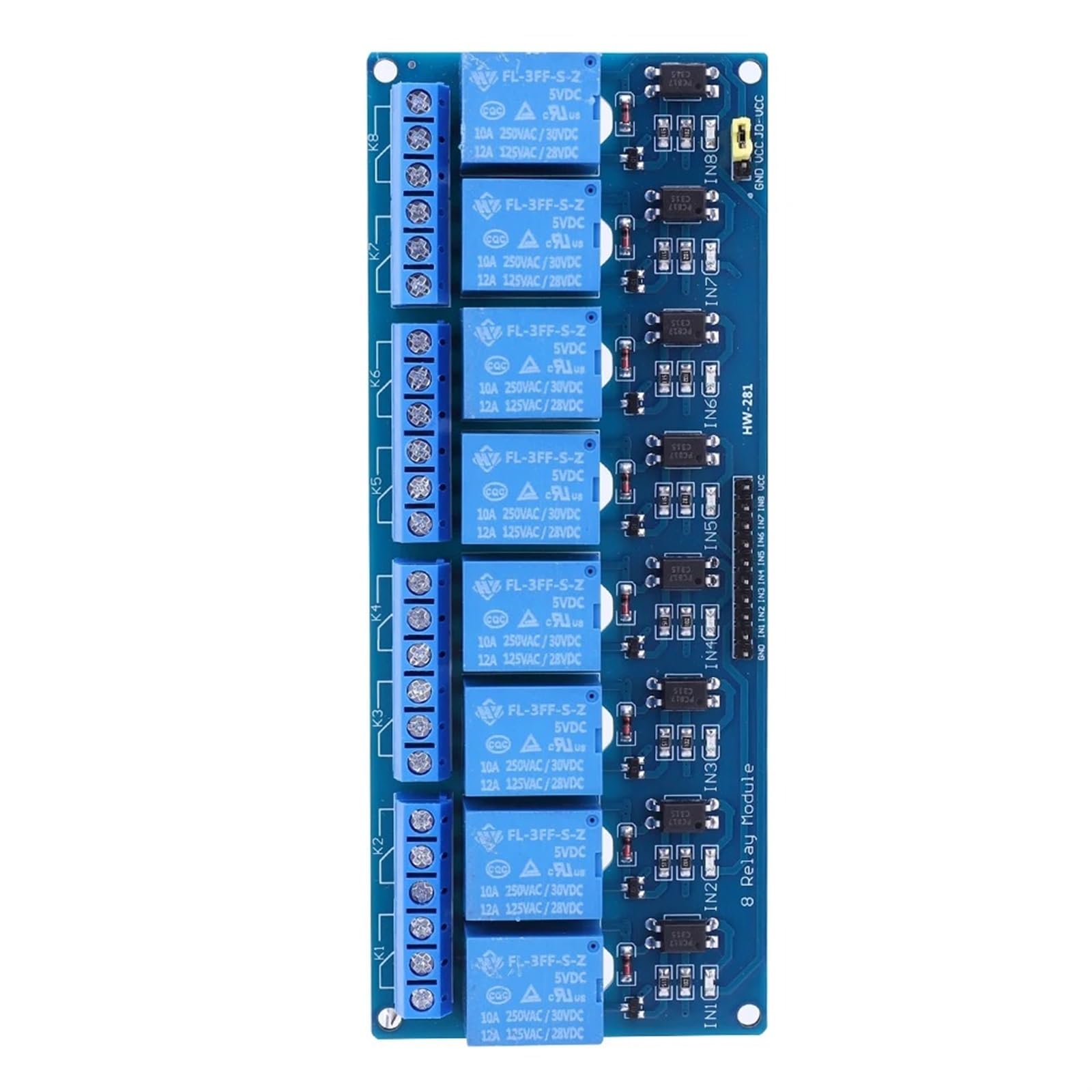 Modulo relè 5 V 12 V 24 V con Uscita relè accoppiatore Ottico 1 2 4 modulo relè a 8 Vie Componenti for apparecchiature di automazione(5V,8S)