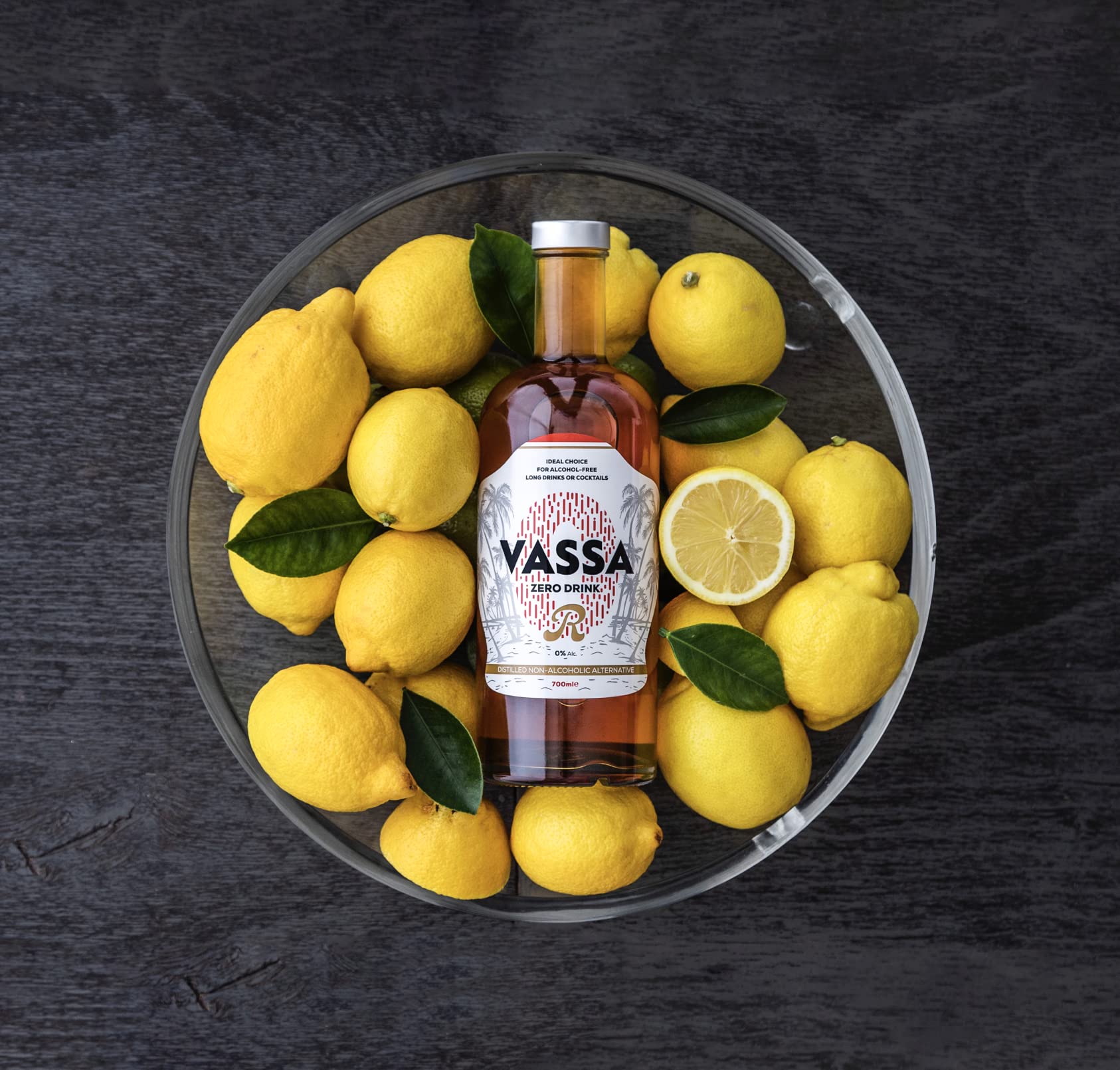 VASSA ZERO R sin alcohol 700 ml, ideal para cócteles y tragos largos, con sabor, aroma y propiedades originales del ron tradicional, sustancia 100% natural