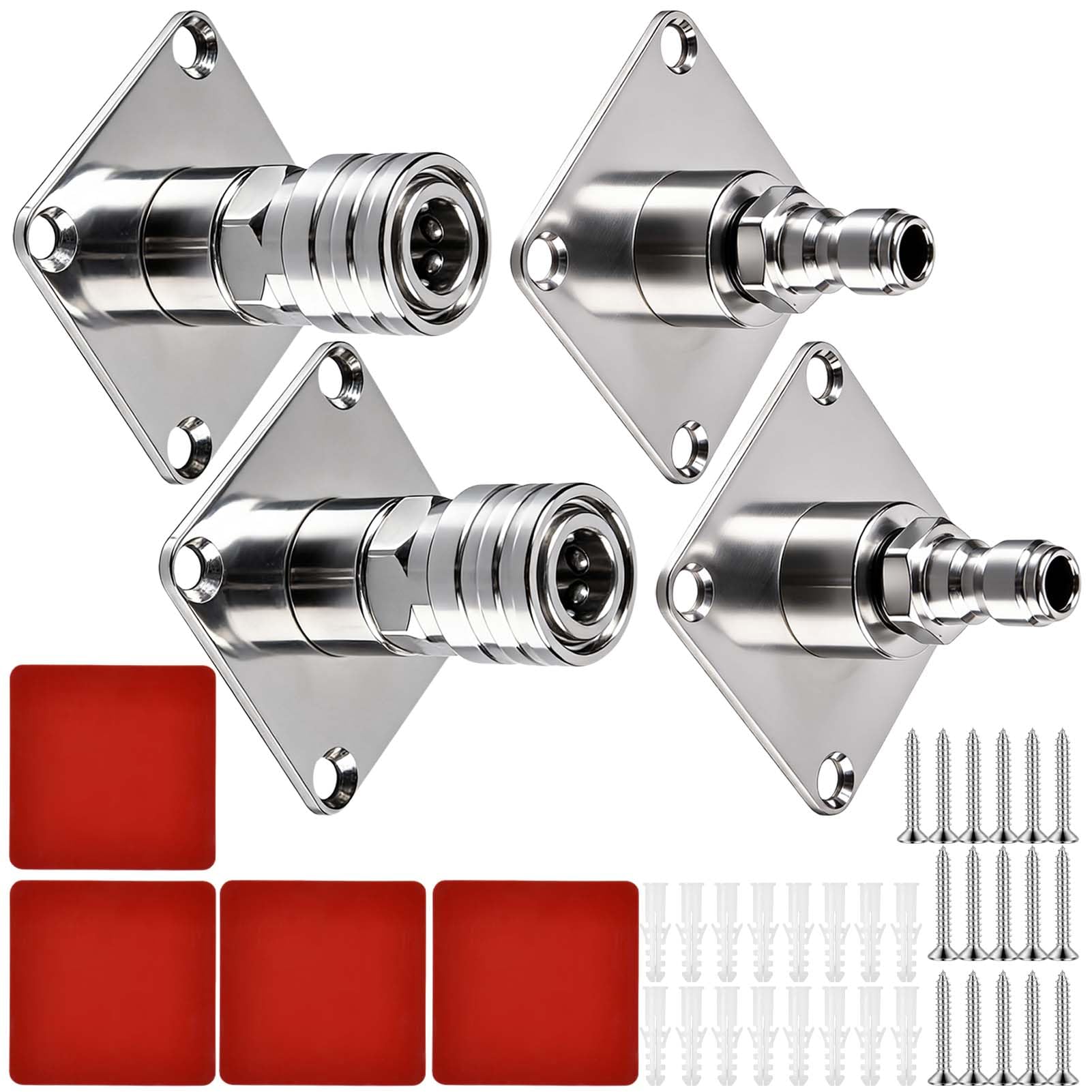 Paquete de 4 soportes para pistola de lavado a presión, soporte de cañón de espuma, montaje en pared de cañón de espuma de conexión rápida de 1/4 pulgadas, soportes de punta de boquilla de