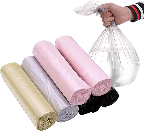 Bolsas de basura de baño de 4 galones, 6 rollos de bolsas de basura pequeñas, bolsas de basura desechables para oficina, baño (120 unidades, 4