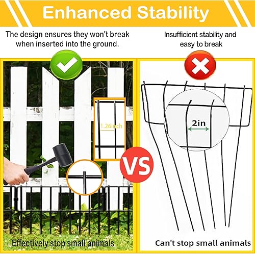 Miniatura 5 de Valla de barrera de animales, 10 piezas mejoradas de 1.26 pulgadas de brecha decorativas sin excavación para conejos y perros, protección del suelo