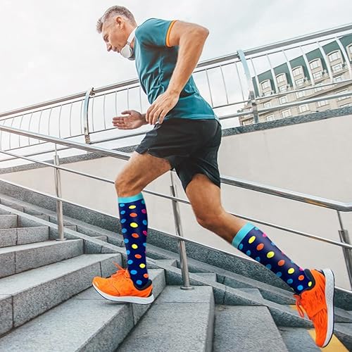 Miniatura 7 de Aoliks Calcetines de compresión médica para mujeres y hombres, calcetines de apoyo hasta la rodilla para correr, enfermeras, viajes