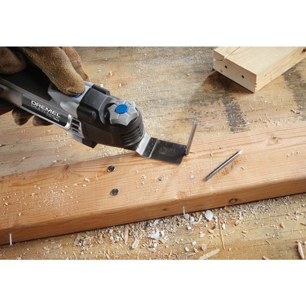 Dremel Confezione da 4 lame oscillanti bimetalliche multitool per taglio a filo, ideale per applicazioni di taglio di legno e metallo, interfaccia universale Quick-Fit adatta a Bosch, Makita