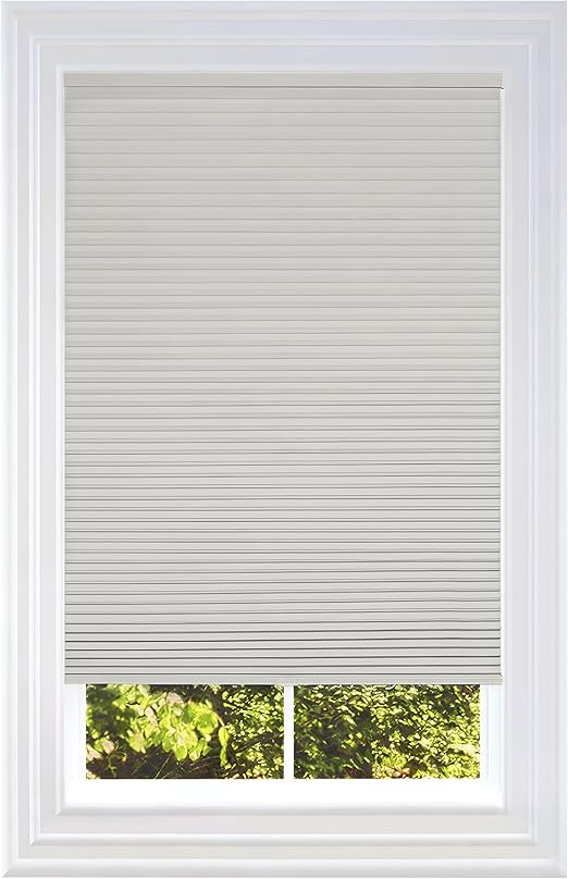 BlindsAvenue Cellular Honeycomb Cordless Shade, 9/16" Single Cell, Blackout, Winter White, Size: 60" W x 48" H