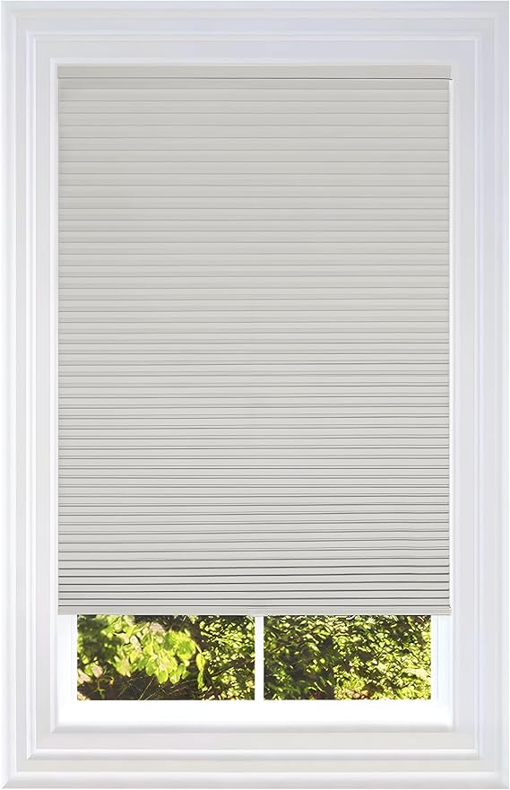 BlindsAvenue Cellular Honeycomb Cordless Shade, 9/16" Single Cell, Blackout, Winter White, Size: 60" W x 48" H