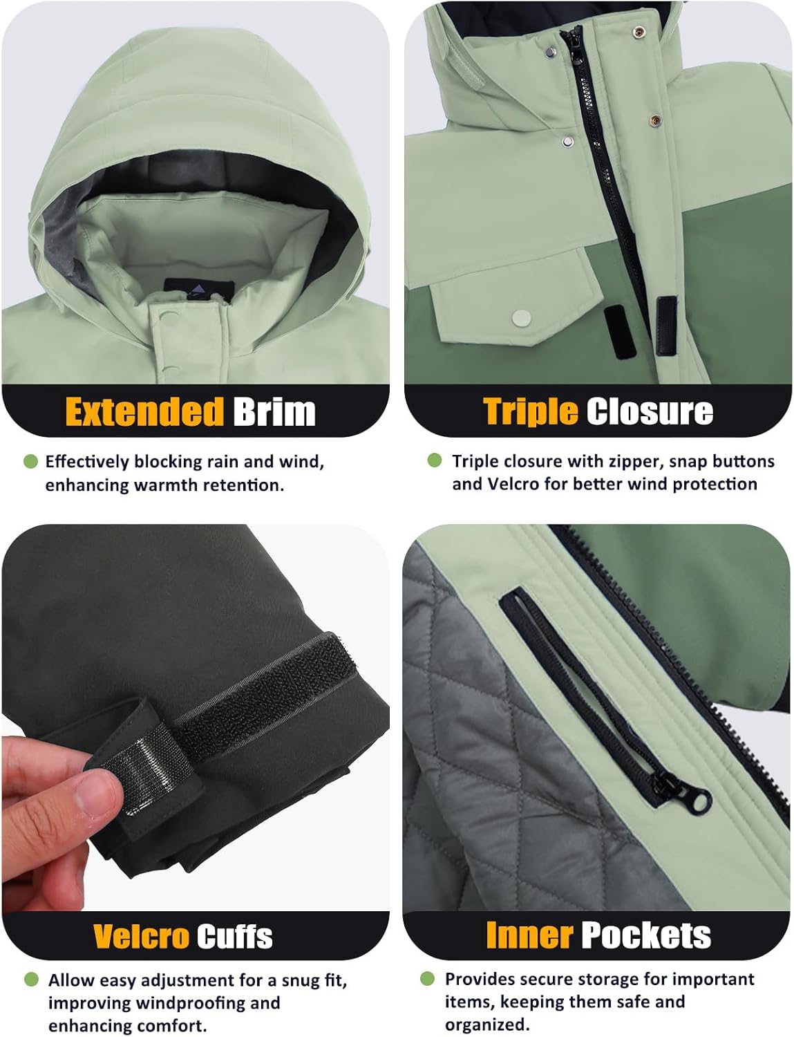 GEMYSE Boys Winter Coat Waterproof Windproof Boys Ski Jacket with Hood Kids Insulated Quilted Outerwear - Image 5