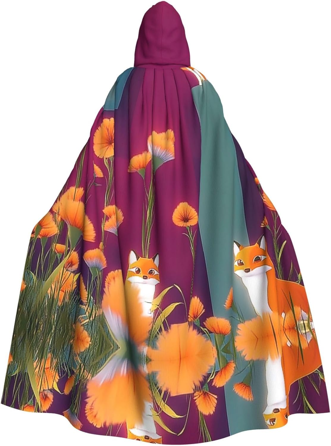 Colorful Fox City Unique Darkness Poncho Shawl - Customizable Wearable Blanket for Women, Perfect Halloween Costume Accessory, Knight, Akatsuki, and More