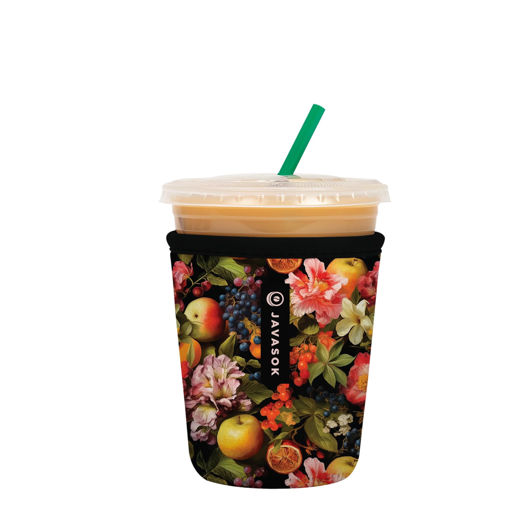 Sok It JavaSok Iced Coffee &amp; Cold Soda Insulated Neoprene Cup Sleeve (Fruitful Harvest, Small: 16-20oz)