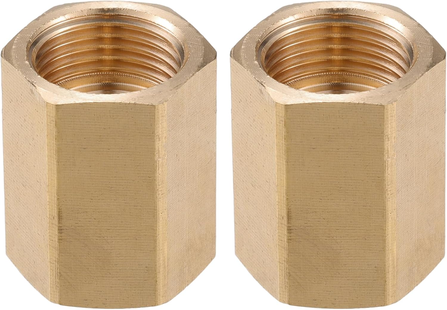 Pressure Washer Connector, M18x1.5 to M18x1.5 Female Adapter Brass Screw Hose Connector Universal for Pressure Washer Quick Connect Brass Copper Tone 1pc