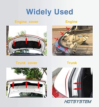 D-Shape Door Rubber Seal Strip Weatherstrip 3M Self Adhesive Hollow for Car Truck Motor Door Cover Trunk (Black, 26.25 feet)