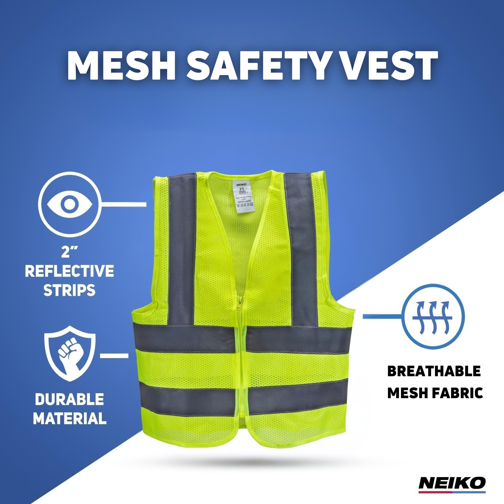 Snapklik.com : Neiko High Visibility Safety Vest ANSI Class 2, No ...