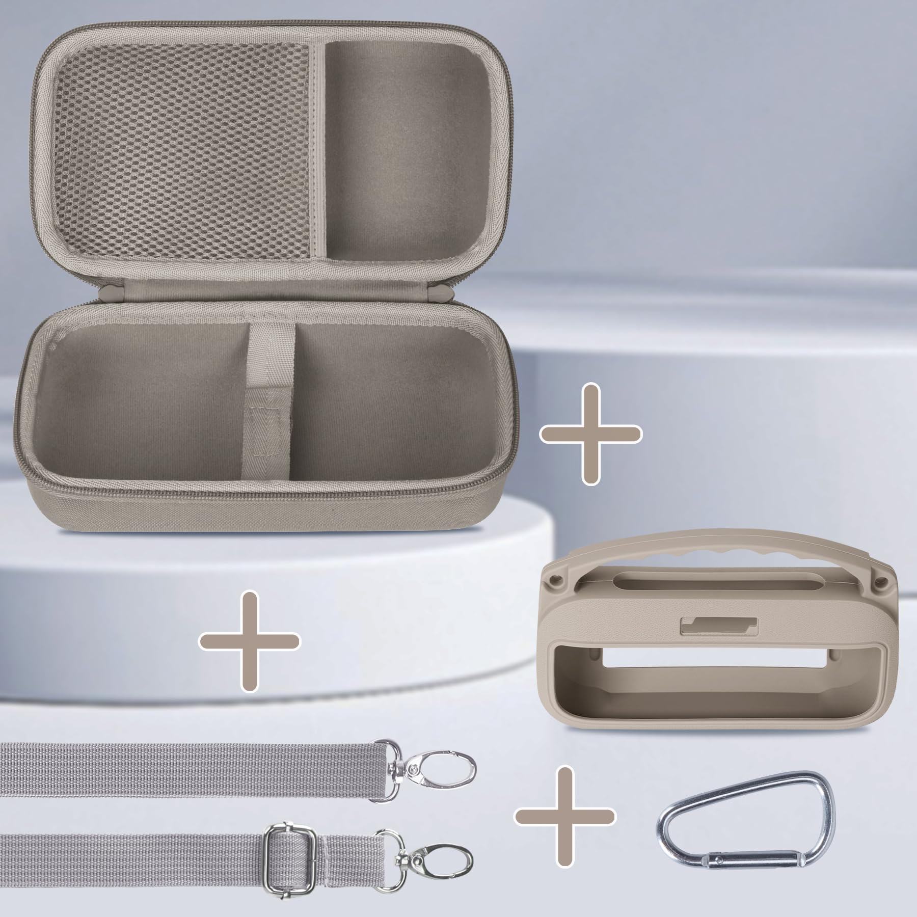 Lebakort Hart Schutz Hülle Etui und Silikonhülle für Bose SoundLink Flex (2 Gen) Tragbarte -Lautsprecher (Sandstein)