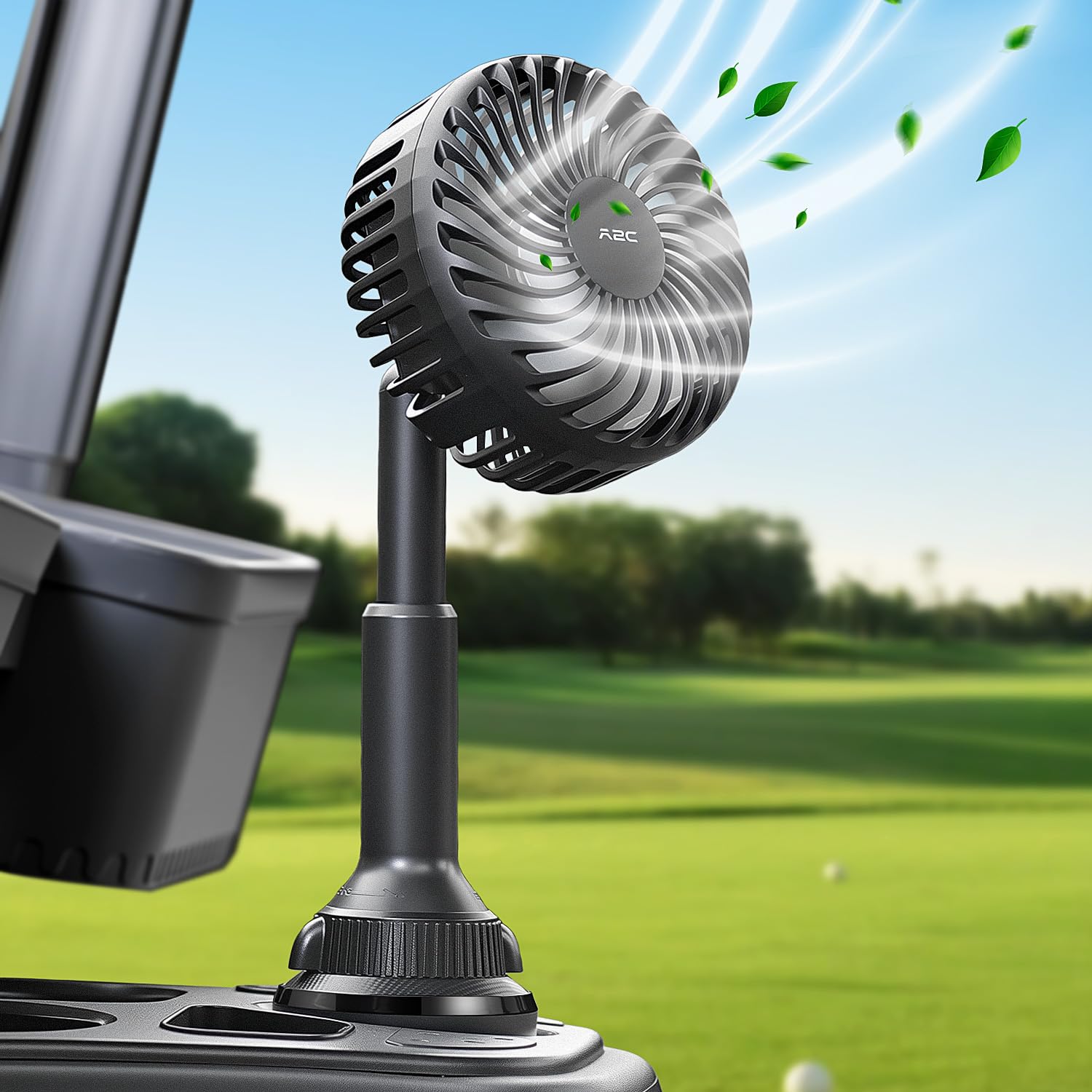 Ventilateur de golf rechargeable A2C pour rafraîchir l'habitacle de votre chariot EZGO