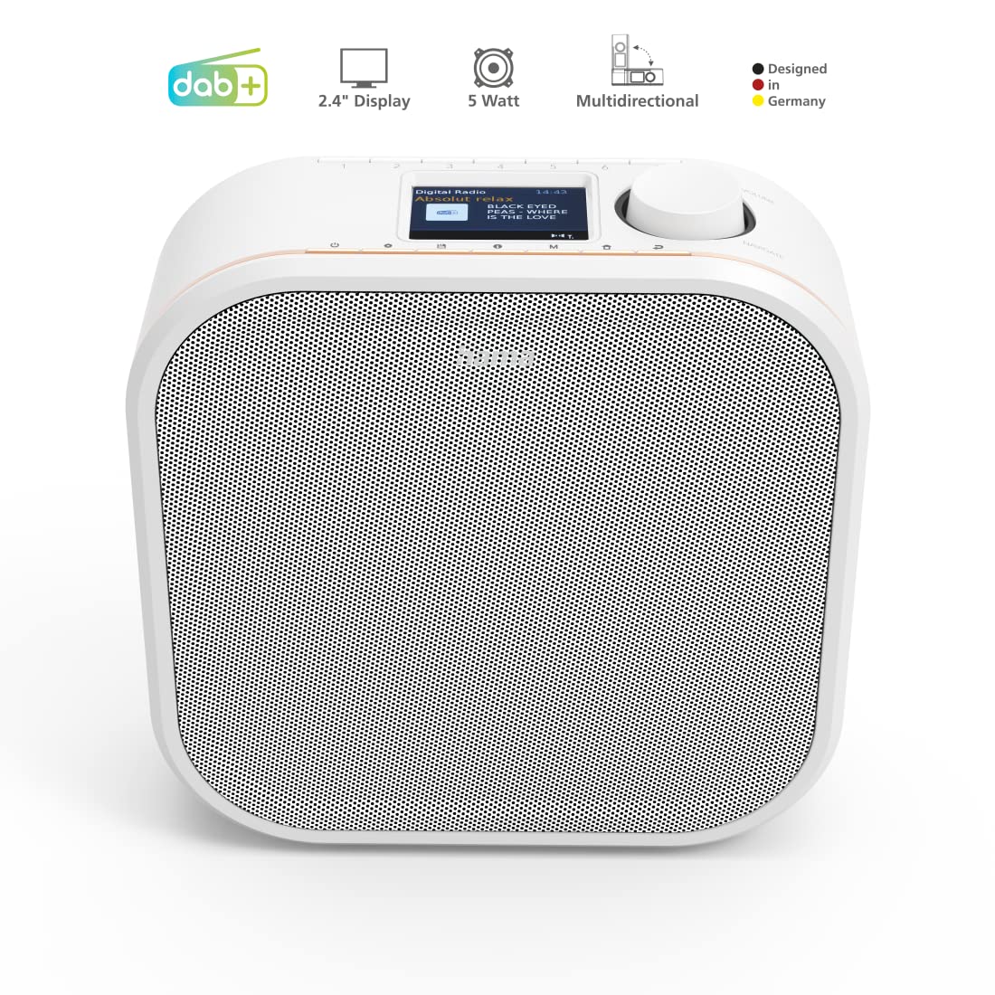 Hama Radio numérique "DR350", FM/DAB/DAB+ (pour réception FM / DAB / DAB +,radio de cuisine sous comptoir, écran couleur, fonction d'alarme, fonctionnement sur secteur) Blanc