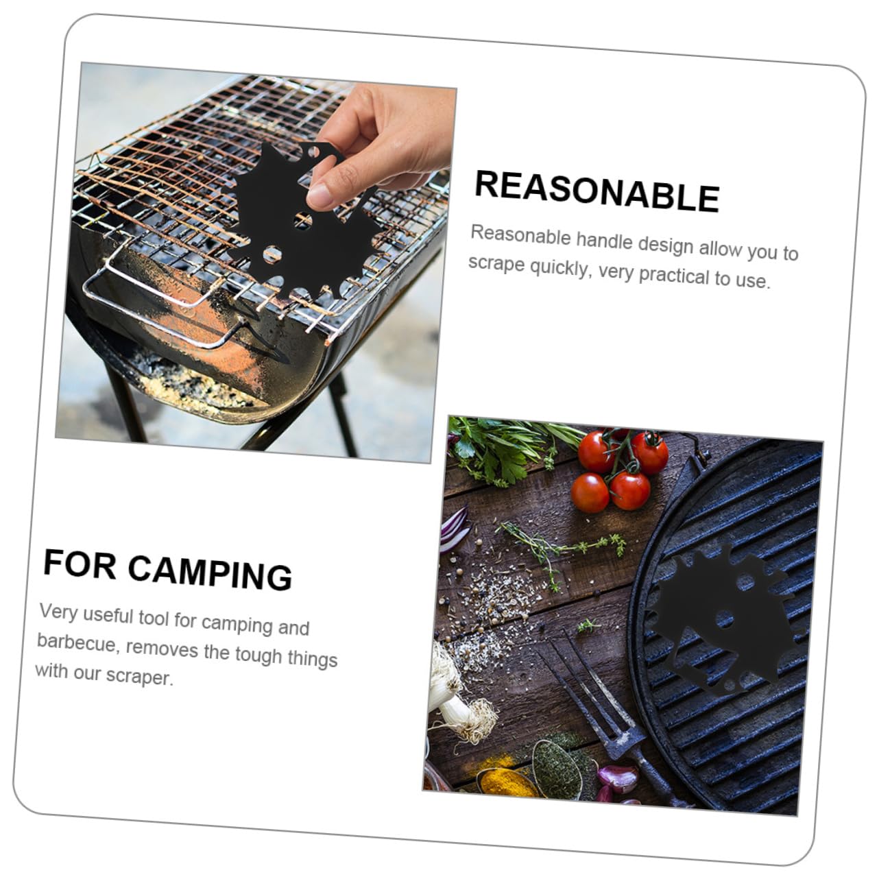 IWOWHERO Grill Floss BBQ Accessories 2-Piece BBQ Scraper and Cleaning Brush Easy to Use Grill Tools