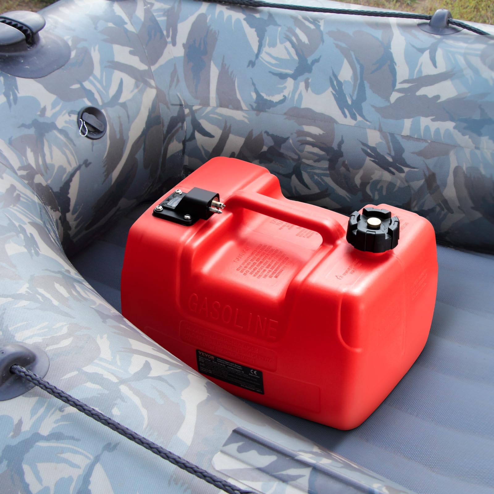 VEVOR Tanque de Combustible Marino, 12 L Tanque de Combustible Portátil para Barcos con Motor Fueraborda Tanque de Combustible de Plástico para Barcos Marinos con Manguera, Fácil de Traer