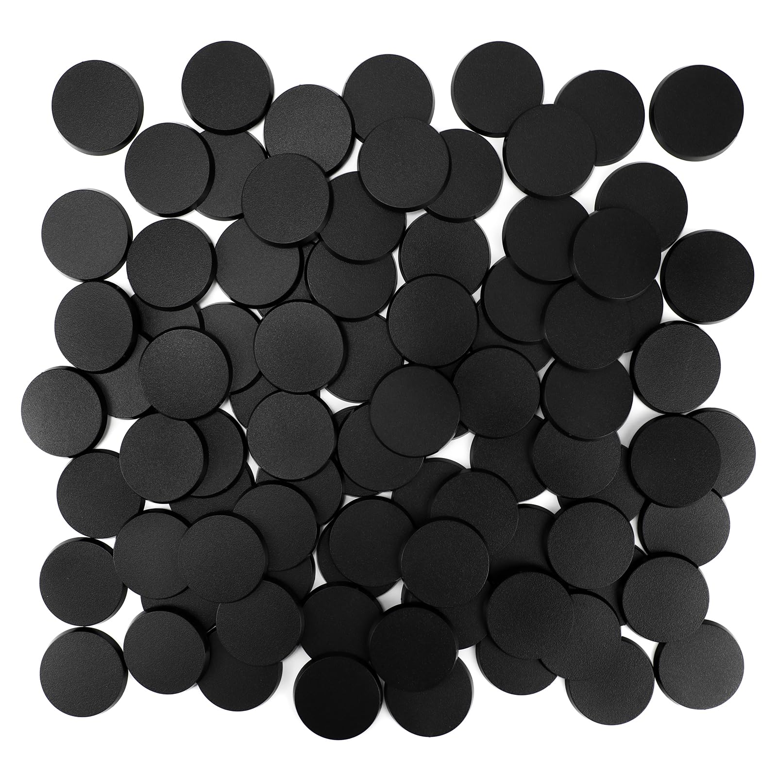 60PCS 50mm/1.97inch Textured Plastic Black Round Miniature Bases, Model Base for Gaming Miniatures or Wargames Table Top Games