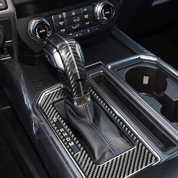 Real Premium Carbon Fiber Compatible with Ford F-150 Raptor 2015 2016 2017 2018 2019 2020 Accessories Car Gear Shift Panel Model B Cover Sticker Decal Interior Trim