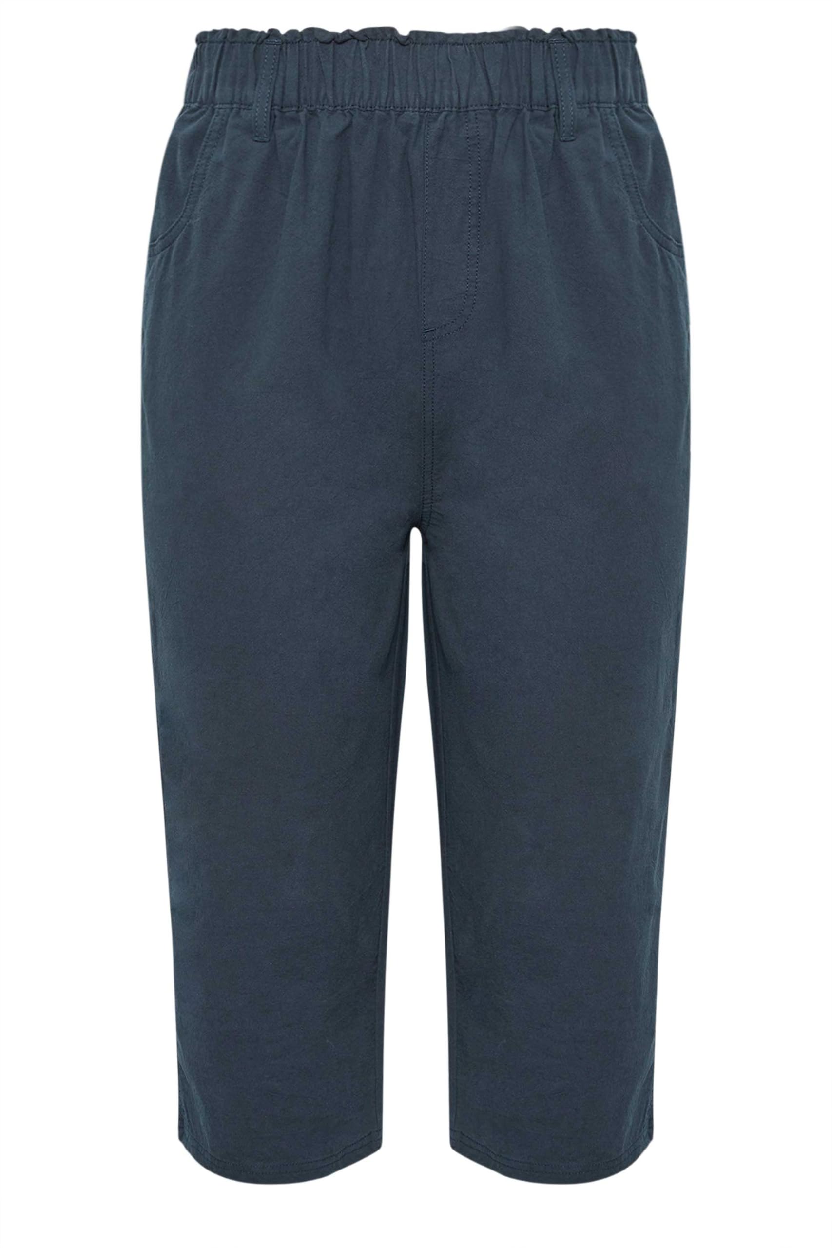 Yours Curve Womens Plus Size Cropped Pants Navy 30-32