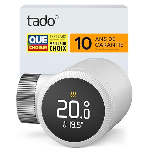 tado° Tête Thermostatique Connectée et Intelligente – Accessoire connecté via wifi pour vos têtes de radiateurs – Compatible avec Alexa, Google Assistant et Siri – Faites des économies d'énergie