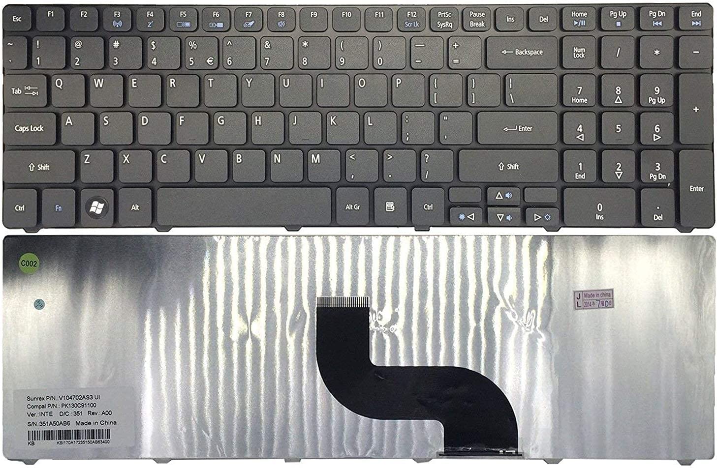 Replacement Laptop Keyboard for Acer ASPIRE E1-571-6442 US Layout