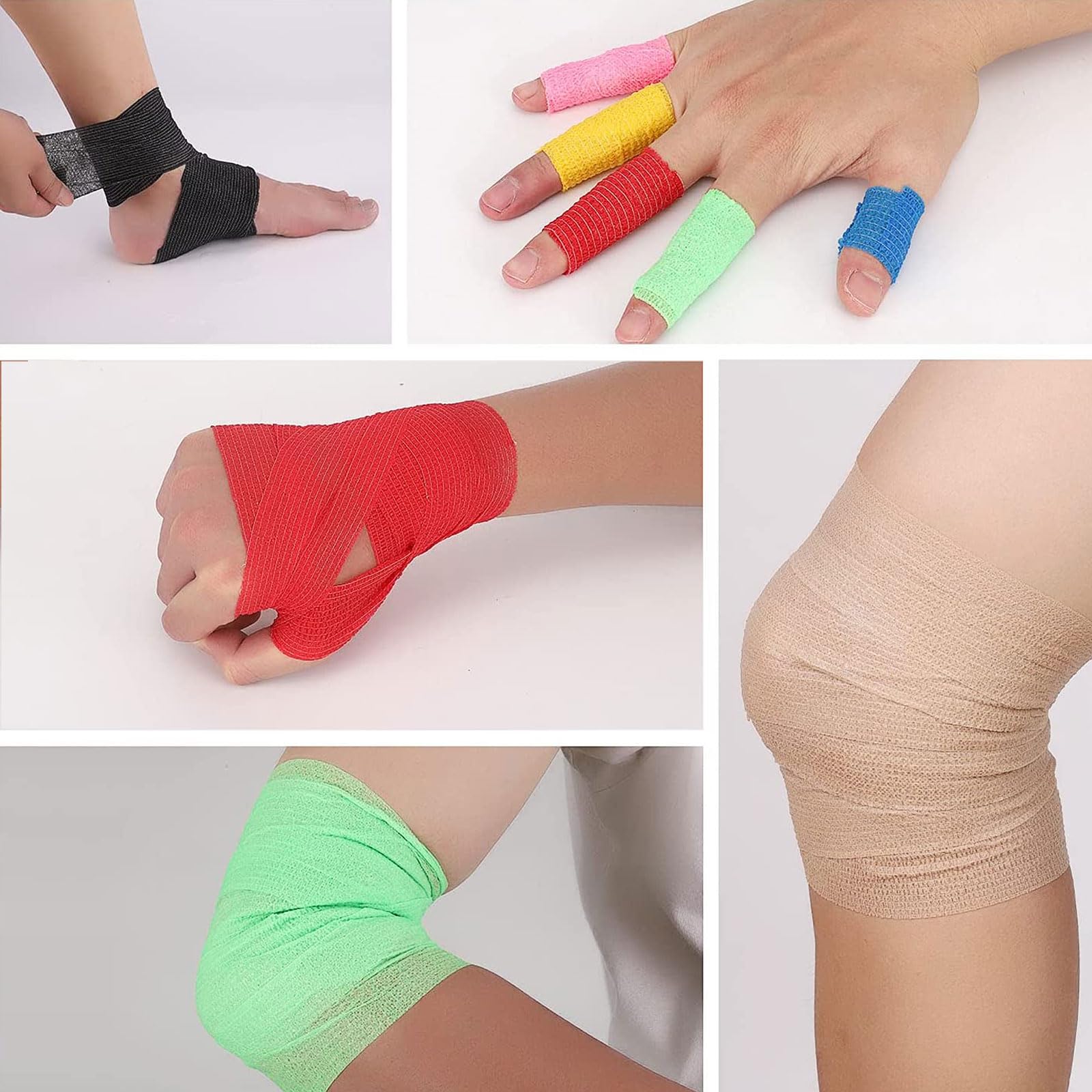 40 Rollen Selbstklebender Verband 10cm x 4,5m - Kohäsive Haftbandage Set in 20 Farben - Selbsthaftende Elastische Fixierbinde für Sport,Gelenke & Erste Hilfe - Vet Wrap für Hunde & Pferde -Handreißbar