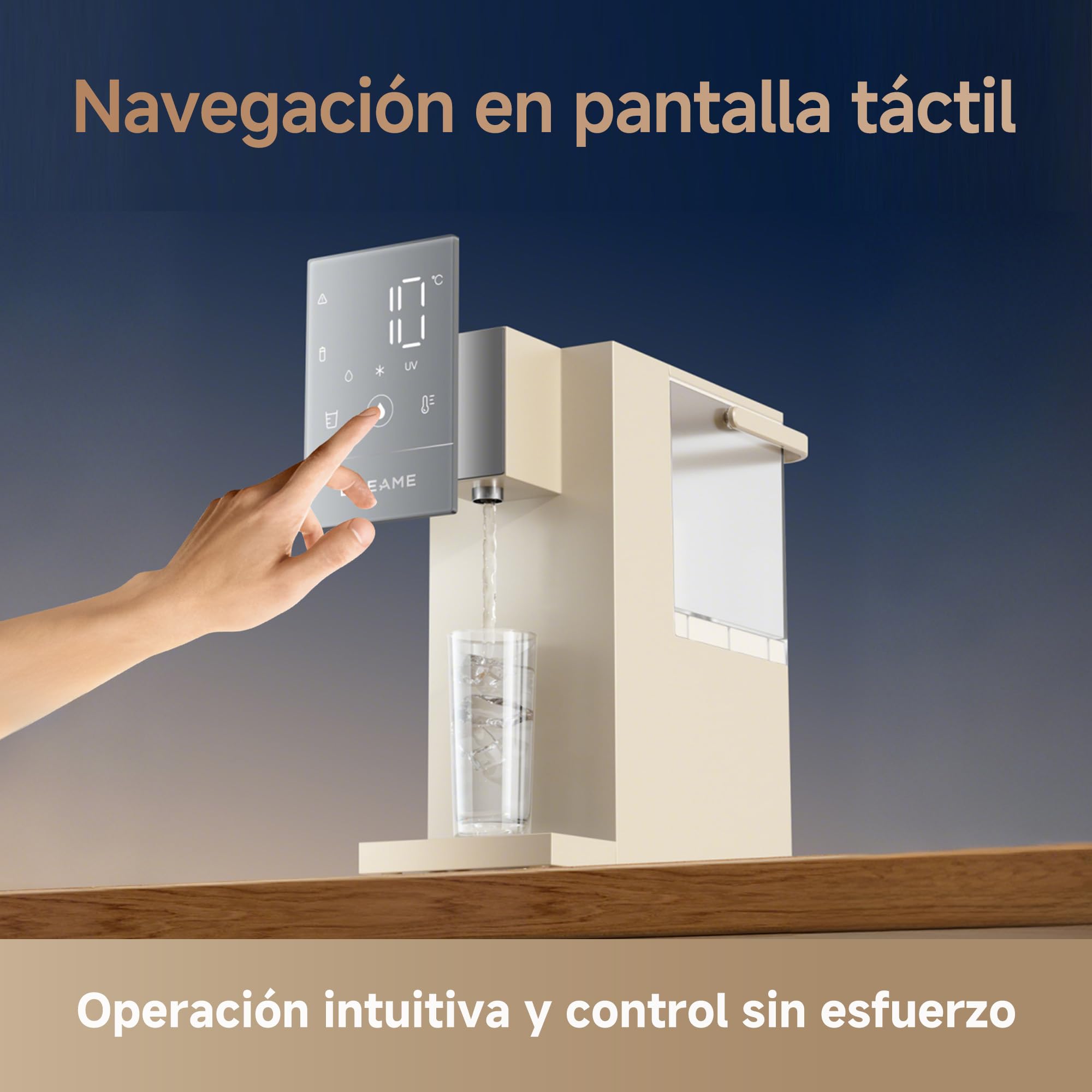 DREAME C10 Dispensador de Agua Caliente y Fría Instantáneo para Encimera, Agua Purificada, Temperatura y Volumen Ajustables, Sin Instalación, Esterilización UV, Filtración Multicapa, 2,7L