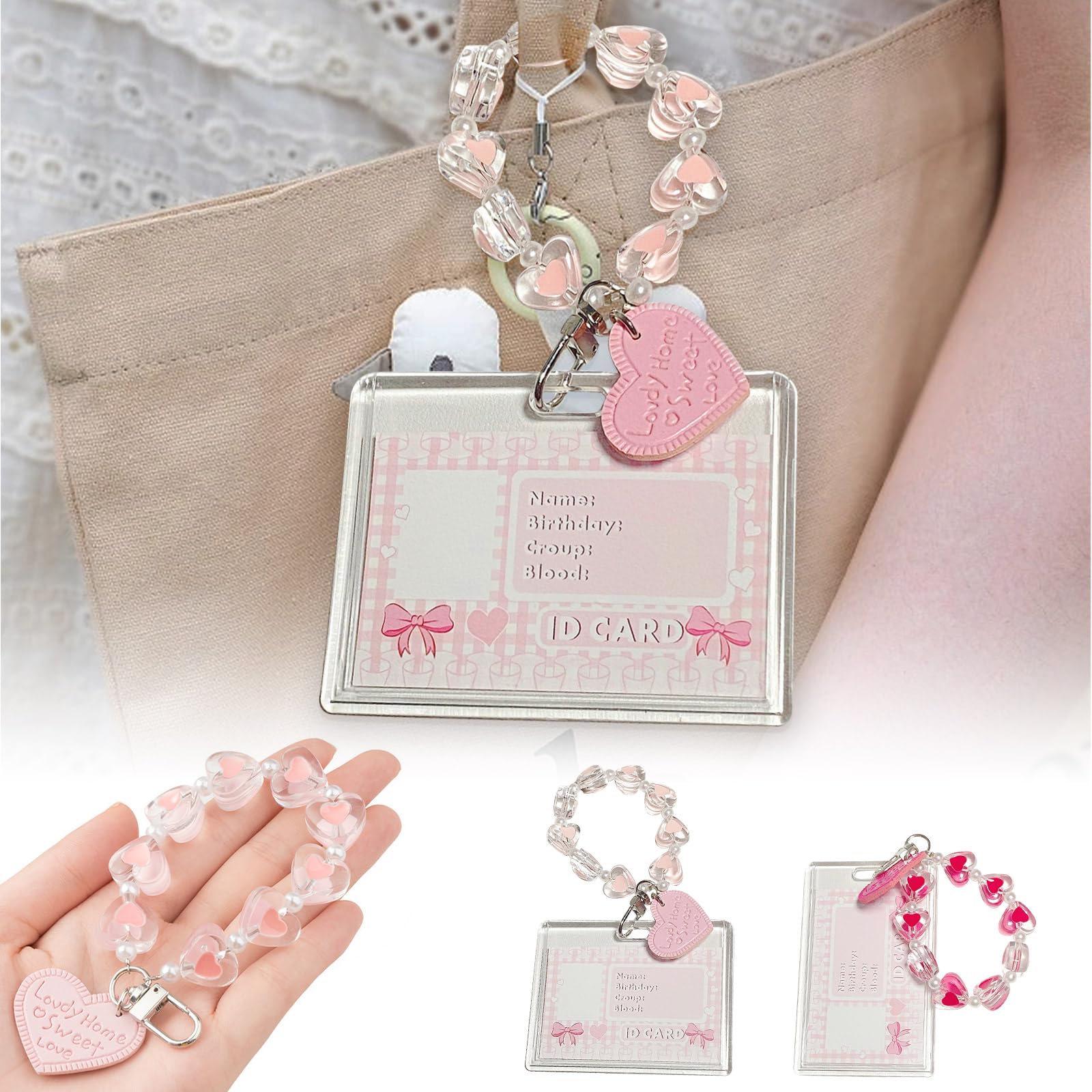 ゆきむら。心中ネックレス (チャームのみ)ポストカード2枚 Acrylic Photo Card Holder with Crystal Charm, 2 Pieces Acrylic